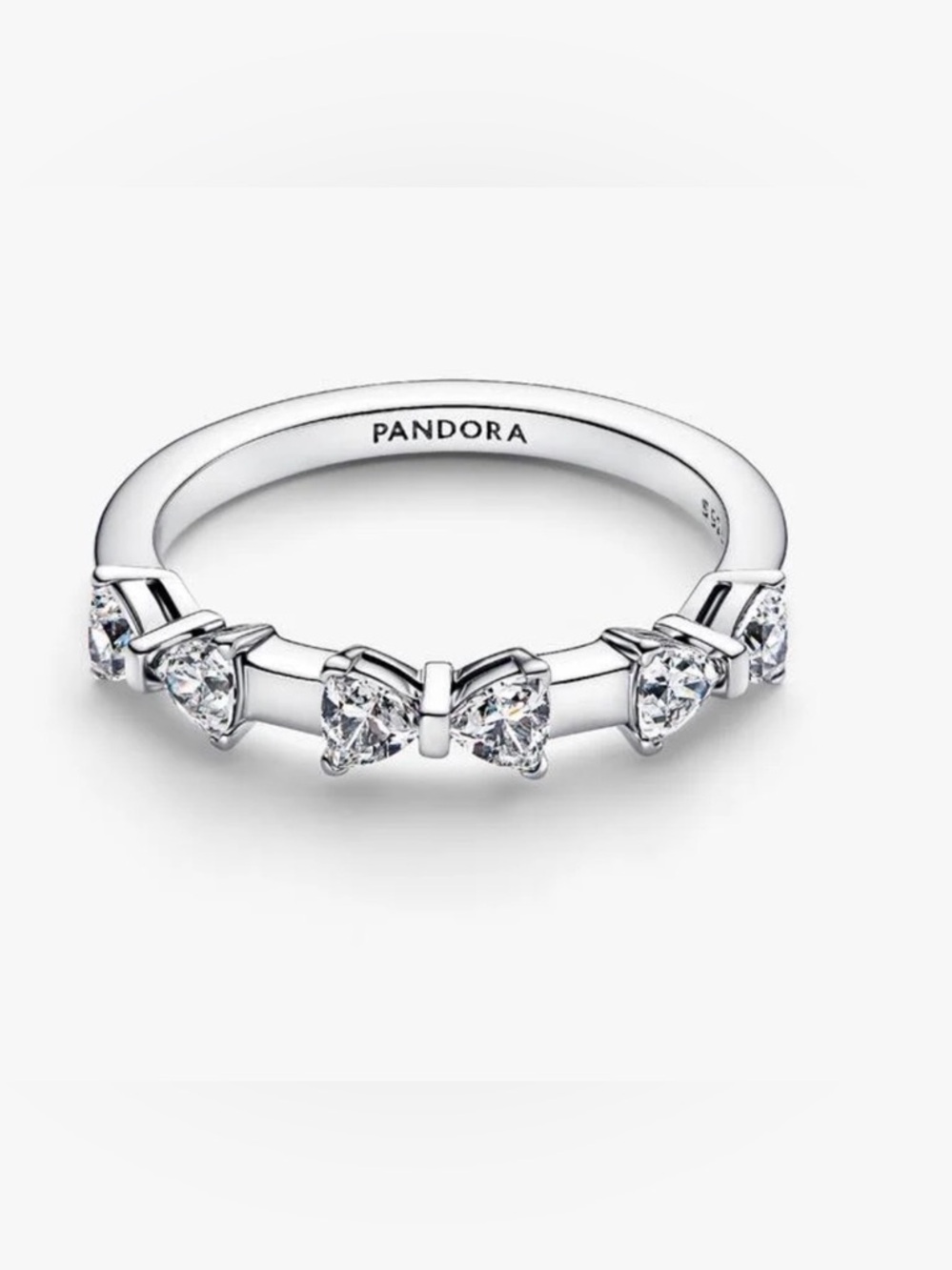 Pandora Sterling Silver Bow Station ring